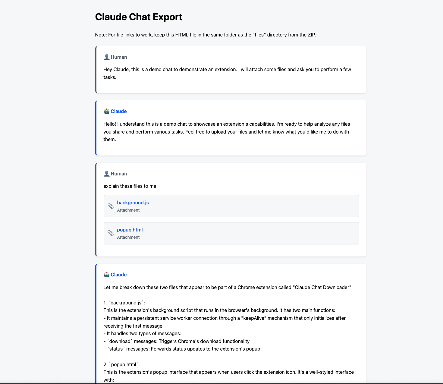 Chat History HTML View